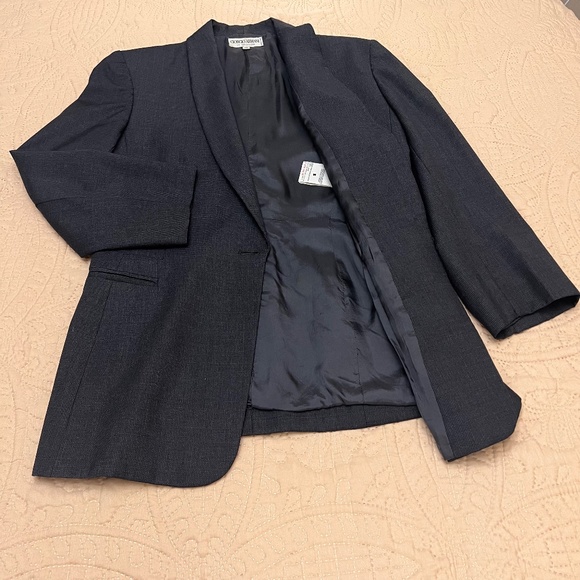 Giorgio Armani Le Collezioni Womens 100% Wool Gray  Blazer Coat Sz 12 - Picture 5 of 12